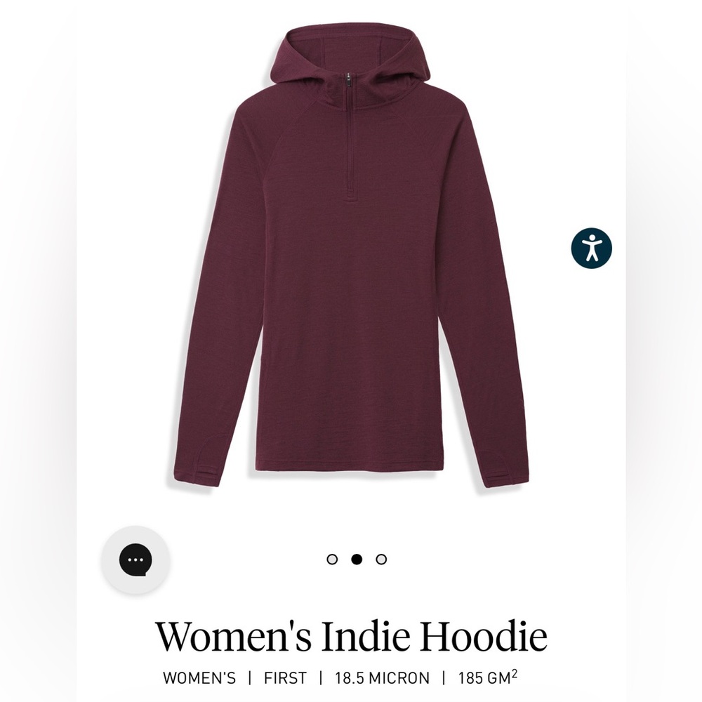 IBEX Women's Indie Hoodie in Merlot, Size Medium